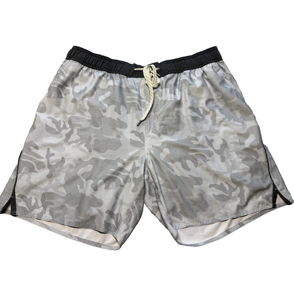 Vuori Shorts Men's XL Gray Lined Camo Performance Stretch Training Gym
